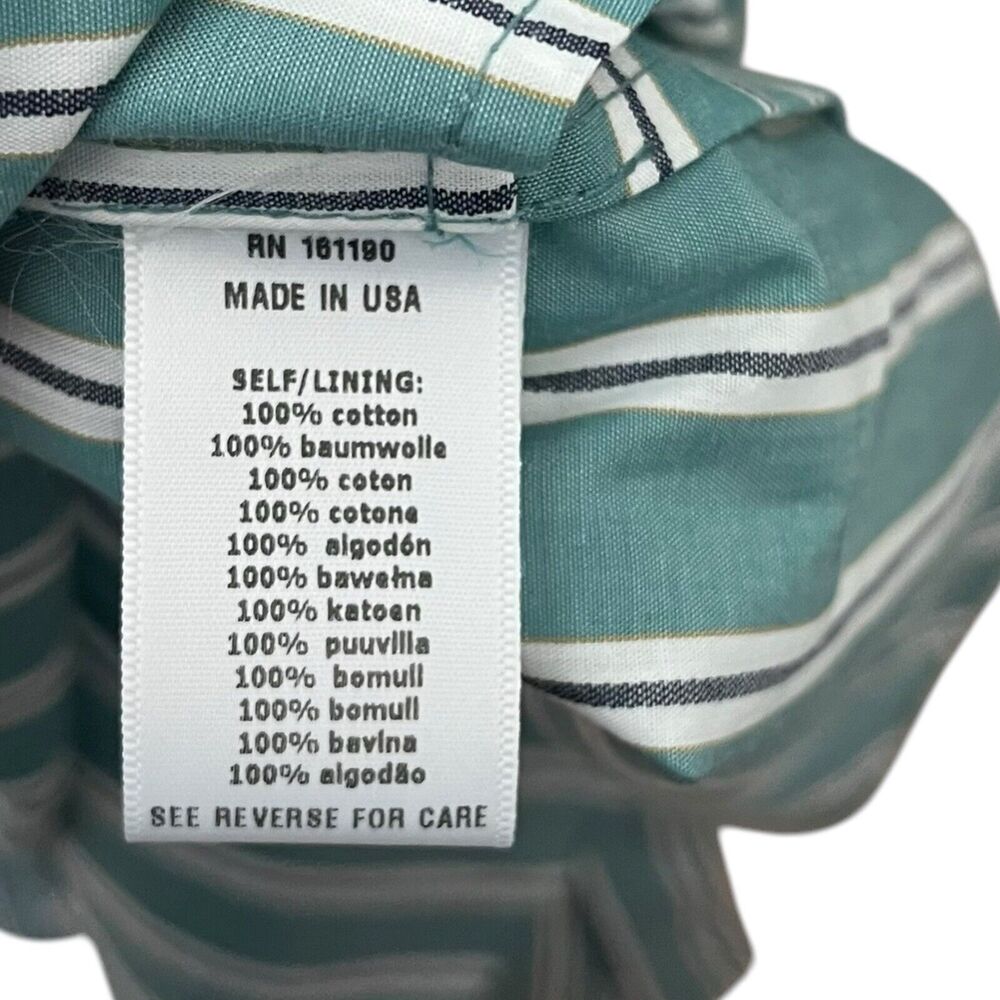 AKNVAS Tammy Shirt Dress Women's Medium Nile Stripe‎ Cotton Belted Ruffle Casual - Picture 10 of 10
